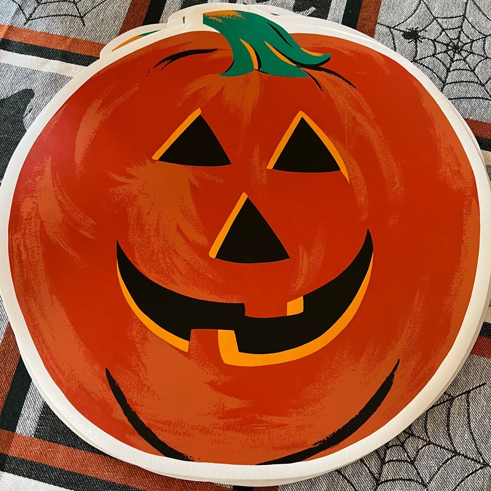 Jack O’Lantern plastic placemats, set of 5.
